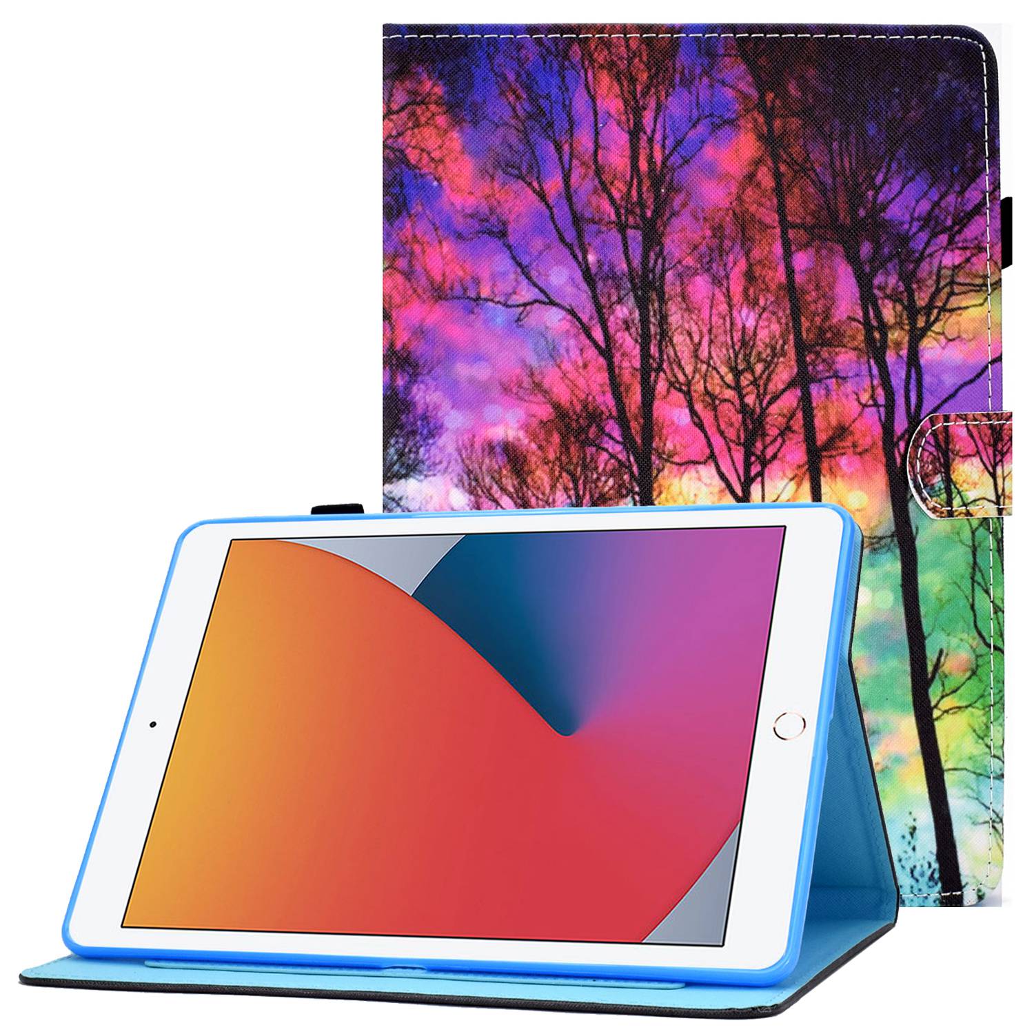 For iPad 10.2 (2020) / (2019) / iPad Air 10.5 inch (2019) Stand Leather Shockproof Case Pattern Printing Card Slots Magnetic Closure Tablet Cover