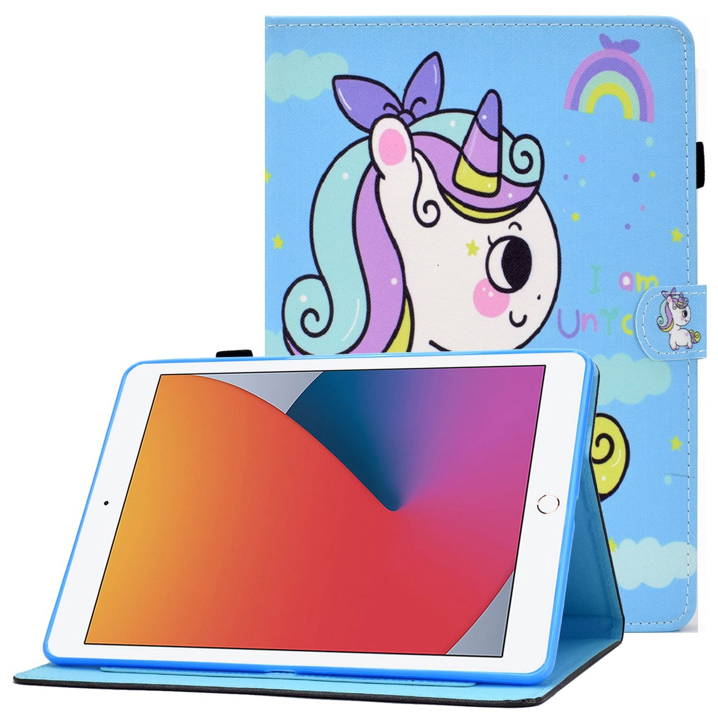 For iPad 10.2 (2020) / (2019) / iPad Air 10.5 inch (2019) Stand Leather Shockproof Case Pattern Printing Card Slots Magnetic Closure Tablet Cover
