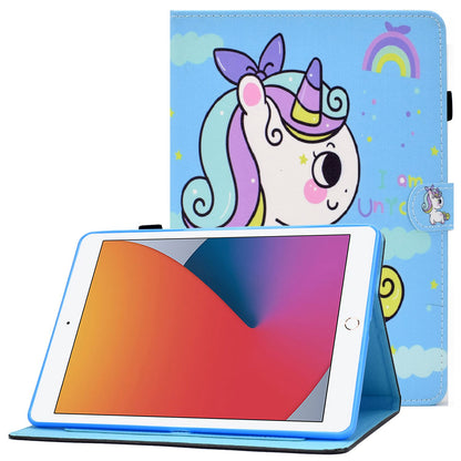 For iPad 10.2 (2020) / (2019) / iPad Air 10.5 inch (2019) Stand Leather Shockproof Case Pattern Printing Card Slots Magnetic Closure Tablet Cover