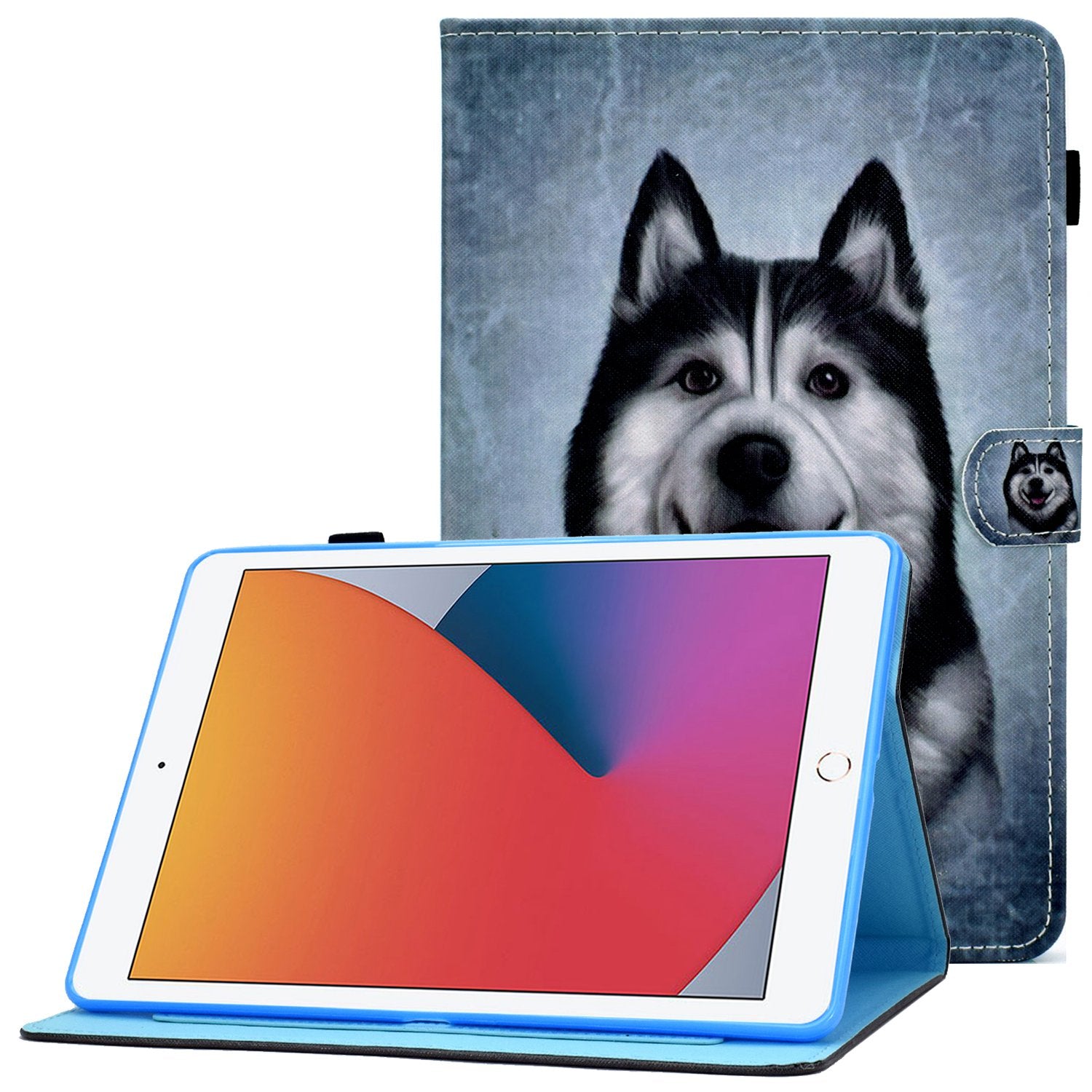 For iPad 10.2 (2020) / (2019) / iPad Air 10.5 inch (2019) Stand Leather Shockproof Case Pattern Printing Card Slots Magnetic Closure Tablet Cover