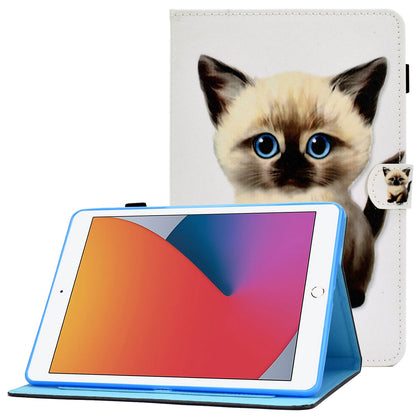 For iPad 10.2 (2020) / (2019) / iPad Air 10.5 inch (2019) Stand Leather Shockproof Case Pattern Printing Card Slots Magnetic Closure Tablet Cover