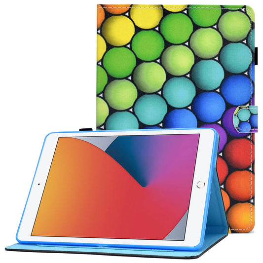 For iPad 10.2 (2020) / (2019) / iPad Air 10.5 inch (2019) Stand Leather Shockproof Case Pattern Printing Card Slots Magnetic Closure Tablet Cover