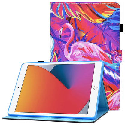For iPad 10.2 (2020) / (2019) / iPad Air 10.5 inch (2019) Stand Leather Shockproof Case Pattern Printing Card Slots Magnetic Closure Tablet Cover
