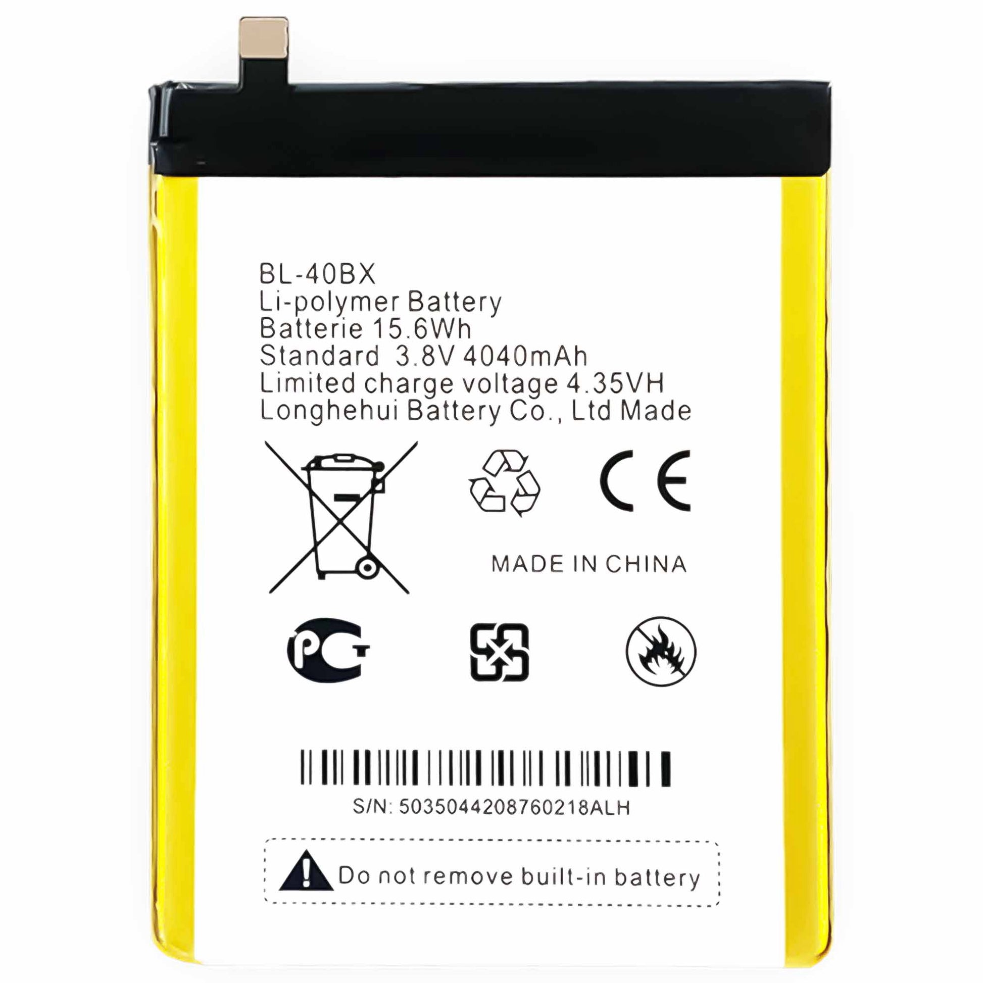 For Infinix Note 2 X600 3.80V 4040mAh Li-ion Polymer Battery Assembly Part (Encode: BL-40BX) (without Logo)