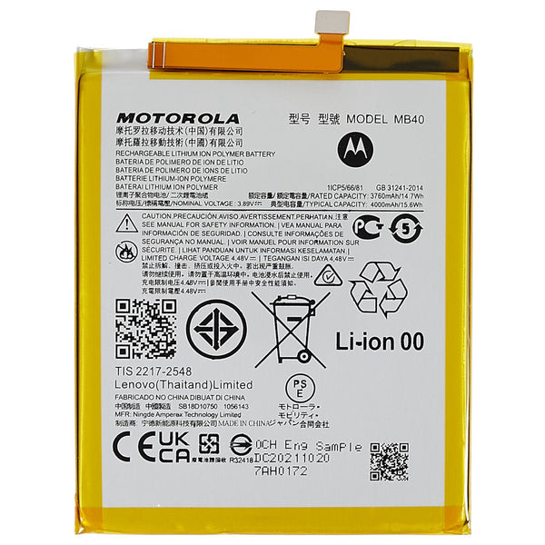 3.89V 3760mAh High Capacity Phone Battery for Motorola Edge 20 Replacement Assembly Battery MB40