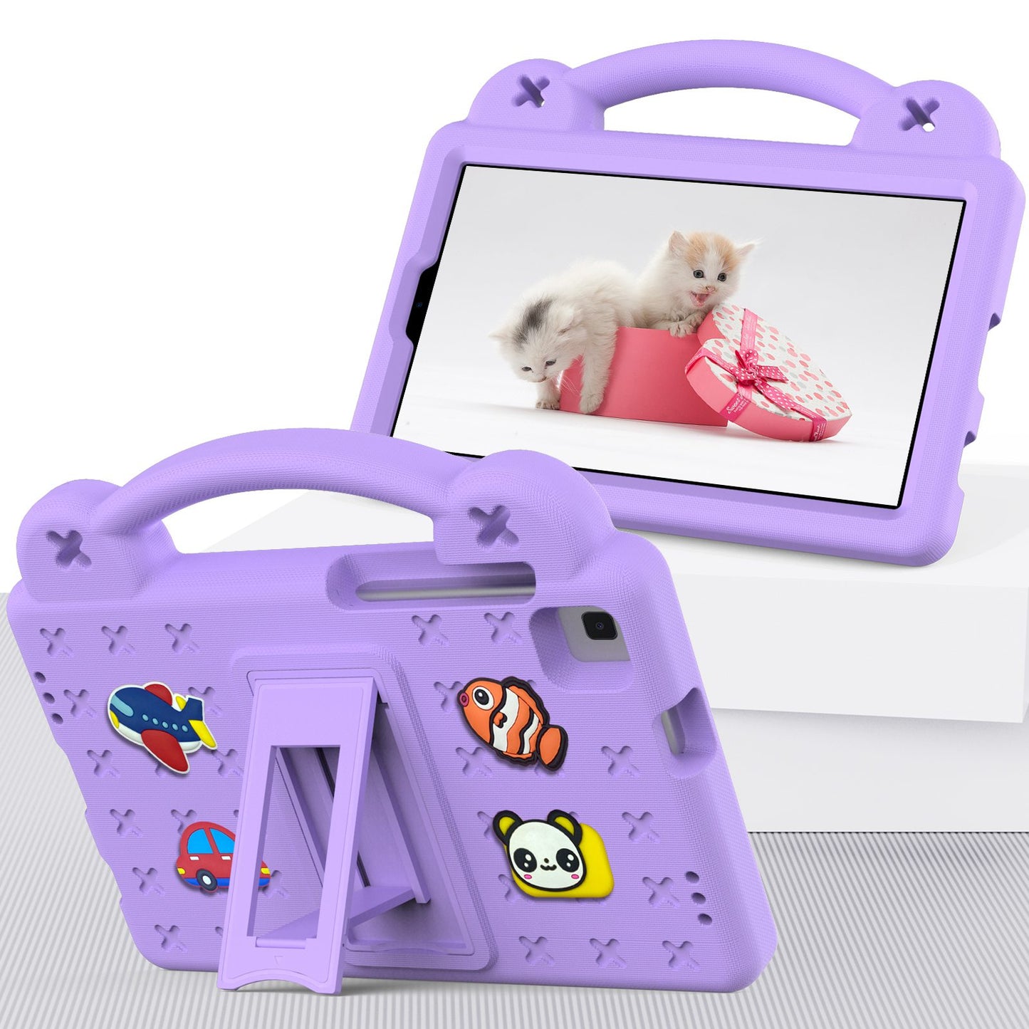 For Samsung Galaxy Tab A7 Lite 8.7-inch / Tab A 8.0 (2019) SM-T290 (Wi-Fi) / SM-T295 (LTE) Anti-fall Protective Case Shockproof EVA Tablet Cover Portable Case with Kickstand