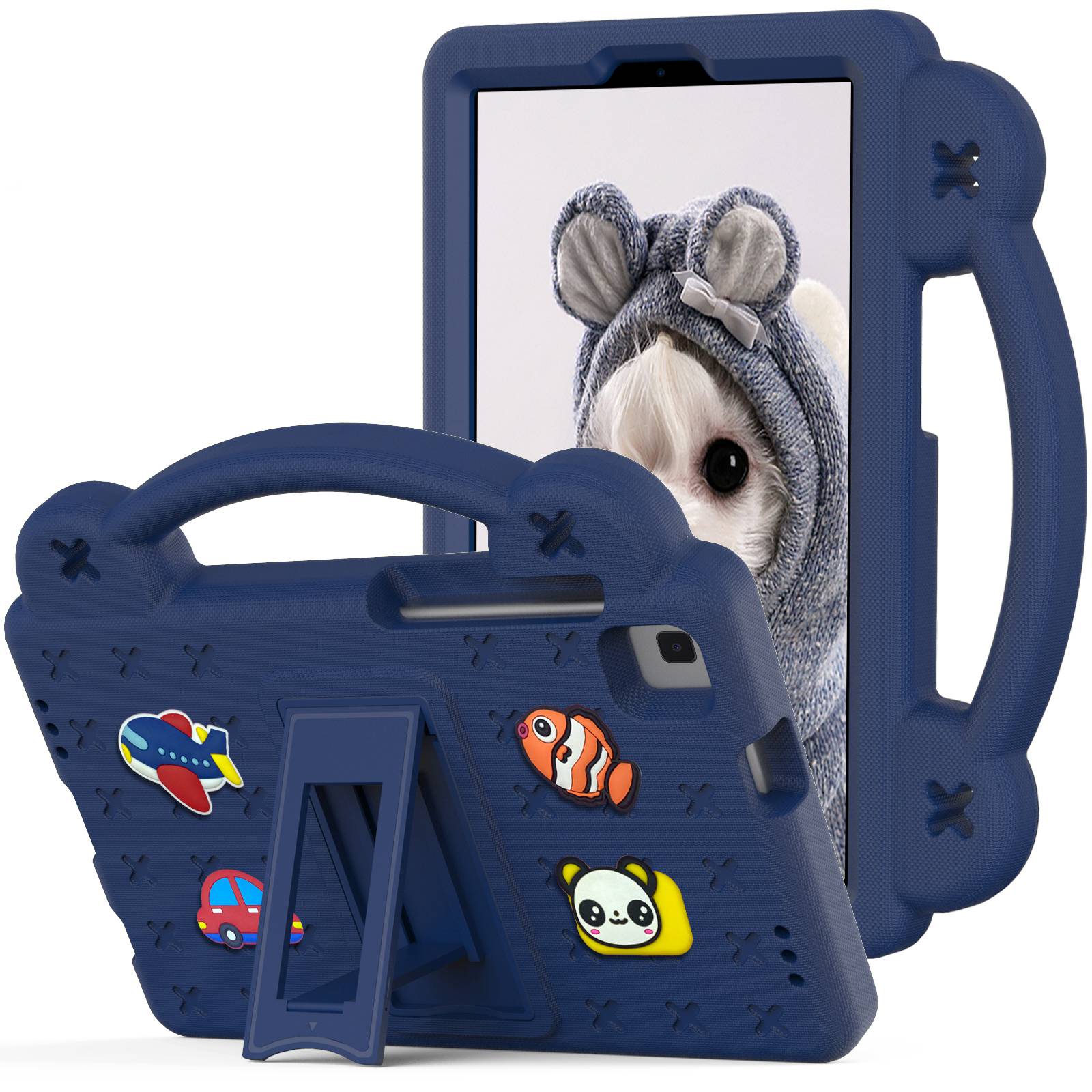 For Samsung Galaxy Tab A7 Lite 8.7-inch / Tab A 8.0 (2019) SM-T290 (Wi-Fi) / SM-T295 (LTE) Anti-fall Protective Case Shockproof EVA Tablet Cover Portable Case with Kickstand