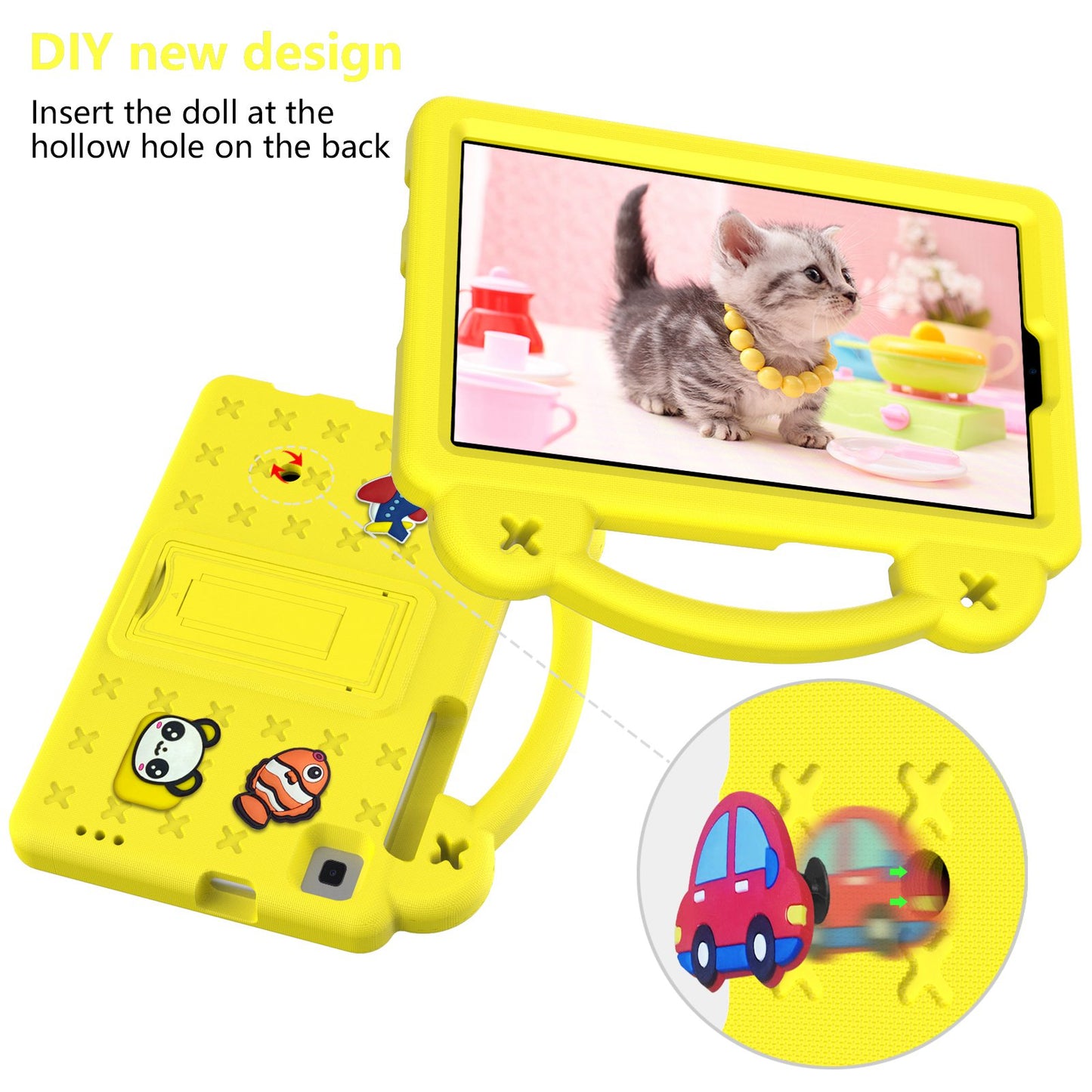 For Samsung Galaxy Tab A7 Lite 8.7-inch / Tab A 8.0 (2019) SM-T290 (Wi-Fi) / SM-T295 (LTE) Anti-fall Protective Case Shockproof EVA Tablet Cover Portable Case with Kickstand