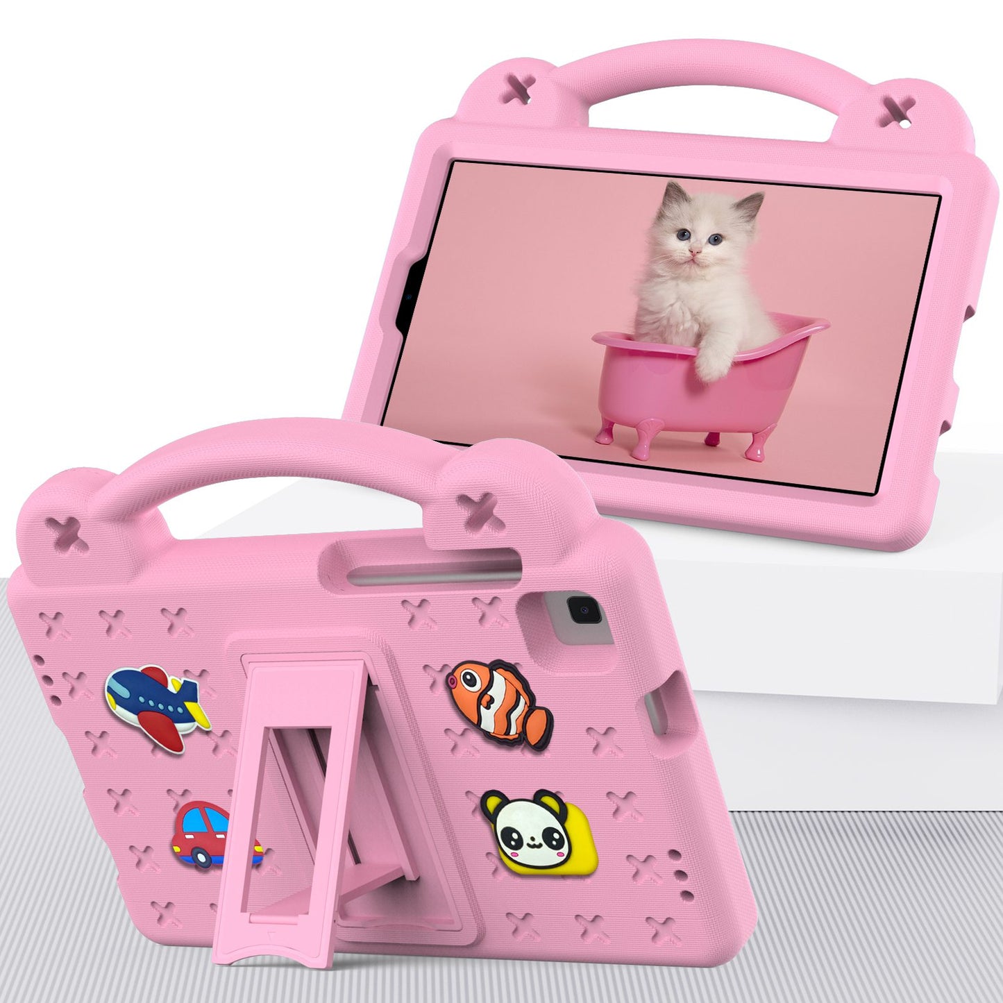 For Samsung Galaxy Tab A7 Lite 8.7-inch / Tab A 8.0 (2019) SM-T290 (Wi-Fi) / SM-T295 (LTE) Anti-fall Protective Case Shockproof EVA Tablet Cover Portable Case with Kickstand