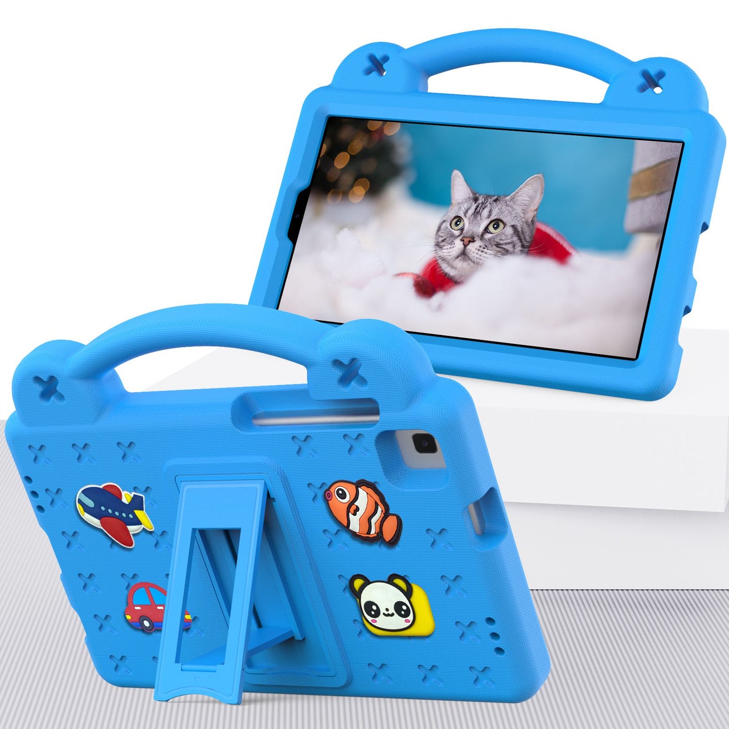 For Samsung Galaxy Tab A7 Lite 8.7-inch / Tab A 8.0 (2019) SM-T290 (Wi-Fi) / SM-T295 (LTE) Anti-fall Protective Case Shockproof EVA Tablet Cover Portable Case with Kickstand