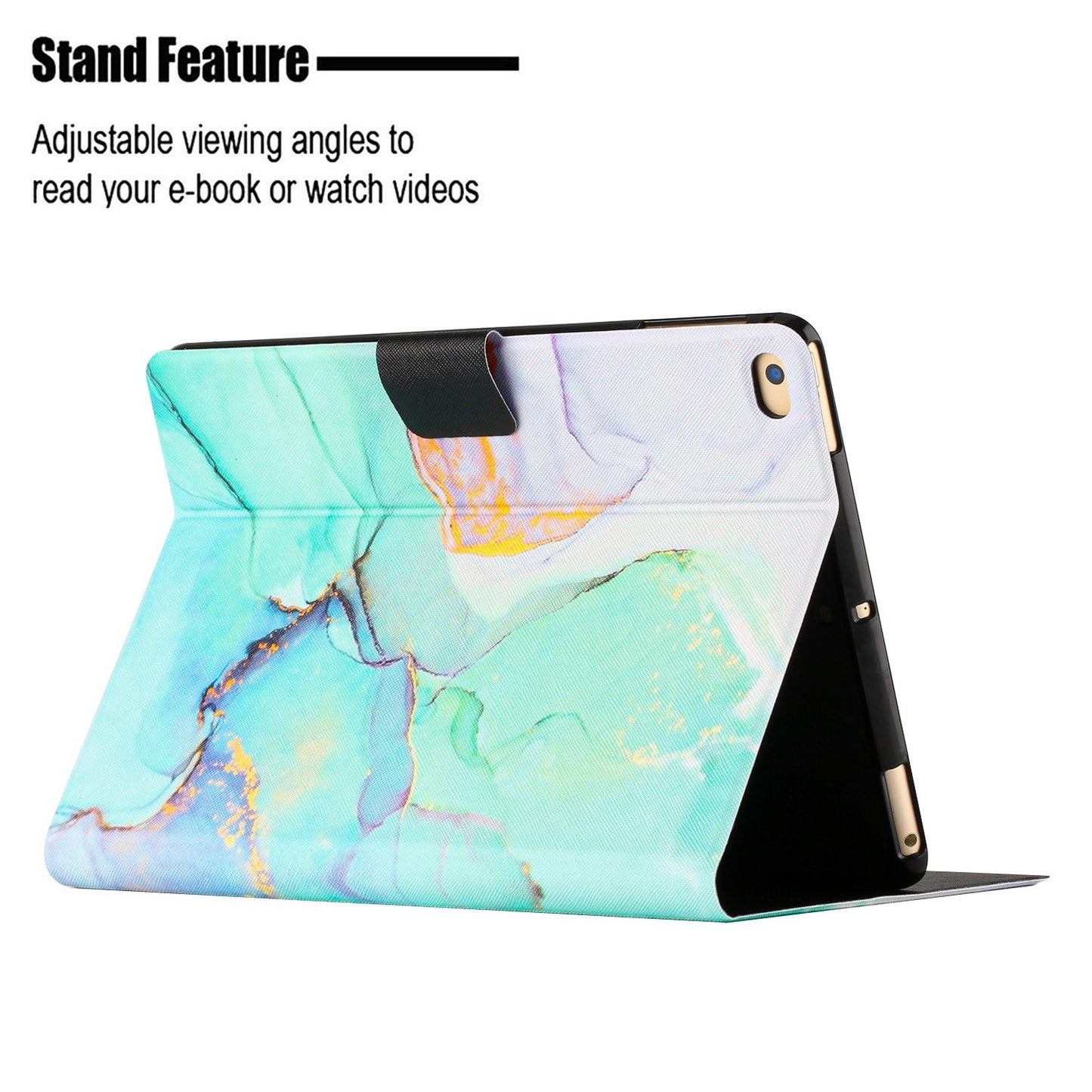 For iPad 9.7-inch (2018) / (2017) / iPad Air (2013) / Air 2 Stand Card Holder Marble Pattern Case PU Leather Tablet Cover with Auto Wake / Sleep