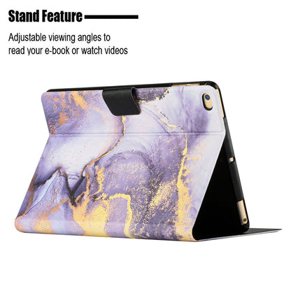 For iPad 9.7-inch (2018) / (2017) / iPad Air (2013) / Air 2 Stand Card Holder Marble Pattern Case PU Leather Tablet Cover with Auto Wake / Sleep
