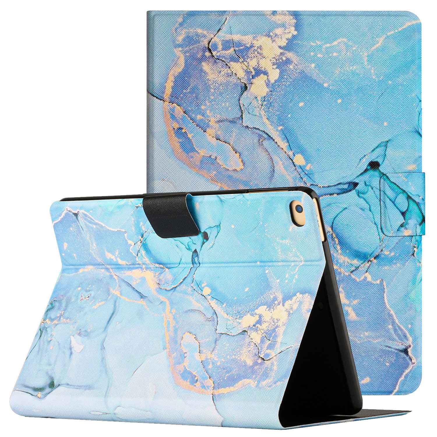 For iPad 9.7-inch (2018) / (2017) / iPad Air (2013) / Air 2 Stand Card Holder Marble Pattern Case PU Leather Tablet Cover with Auto Wake / Sleep
