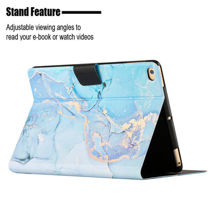 For iPad 9.7-inch (2018) / (2017) / iPad Air (2013) / Air 2 Stand Card Holder Marble Pattern Case PU Leather Tablet Cover with Auto Wake / Sleep
