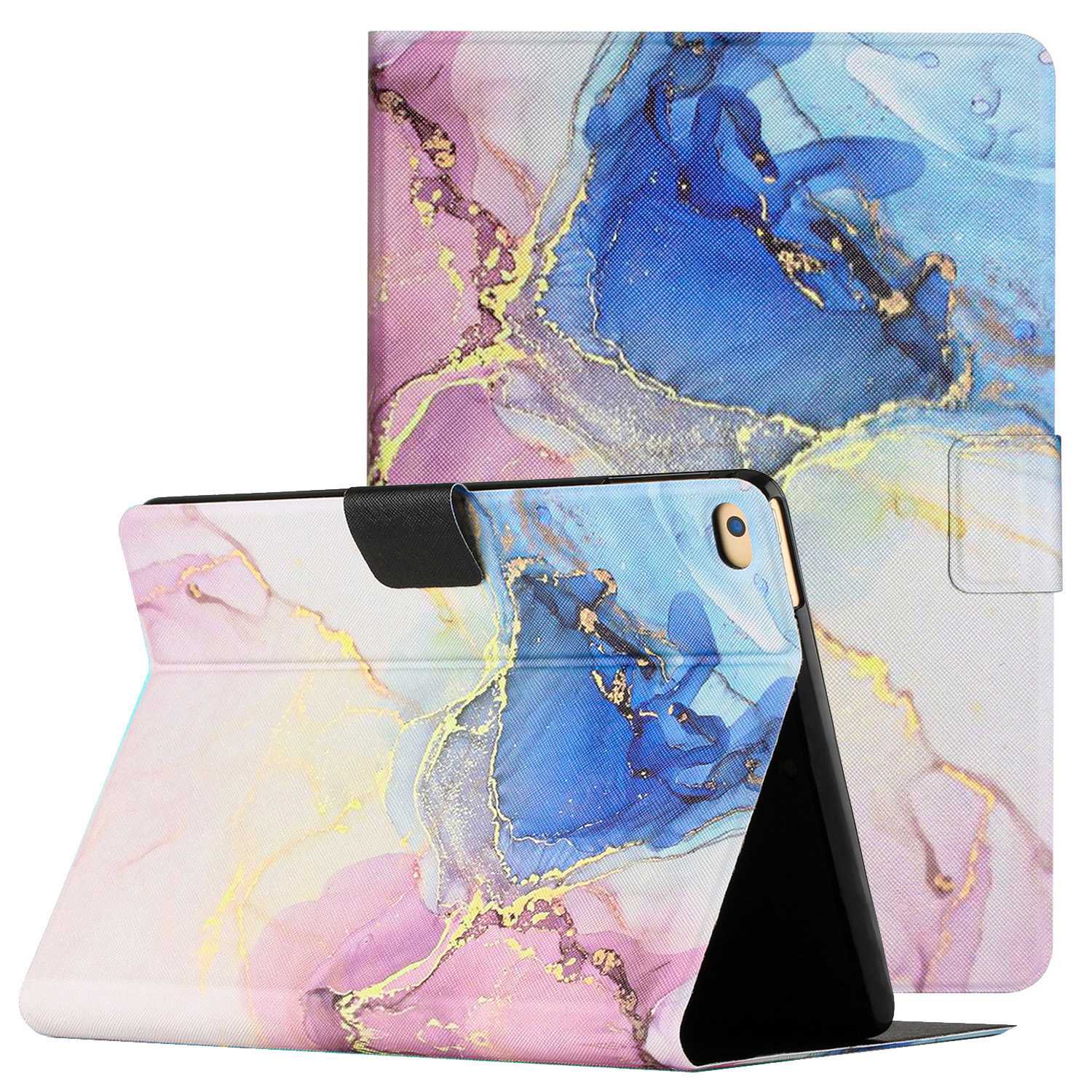 For iPad 9.7-inch (2018) / (2017) / iPad Air (2013) / Air 2 Stand Card Holder Marble Pattern Case PU Leather Tablet Cover with Auto Wake / Sleep