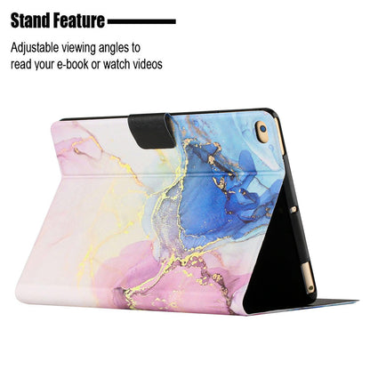 For iPad 9.7-inch (2018) / (2017) / iPad Air (2013) / Air 2 Stand Card Holder Marble Pattern Case PU Leather Tablet Cover with Auto Wake / Sleep