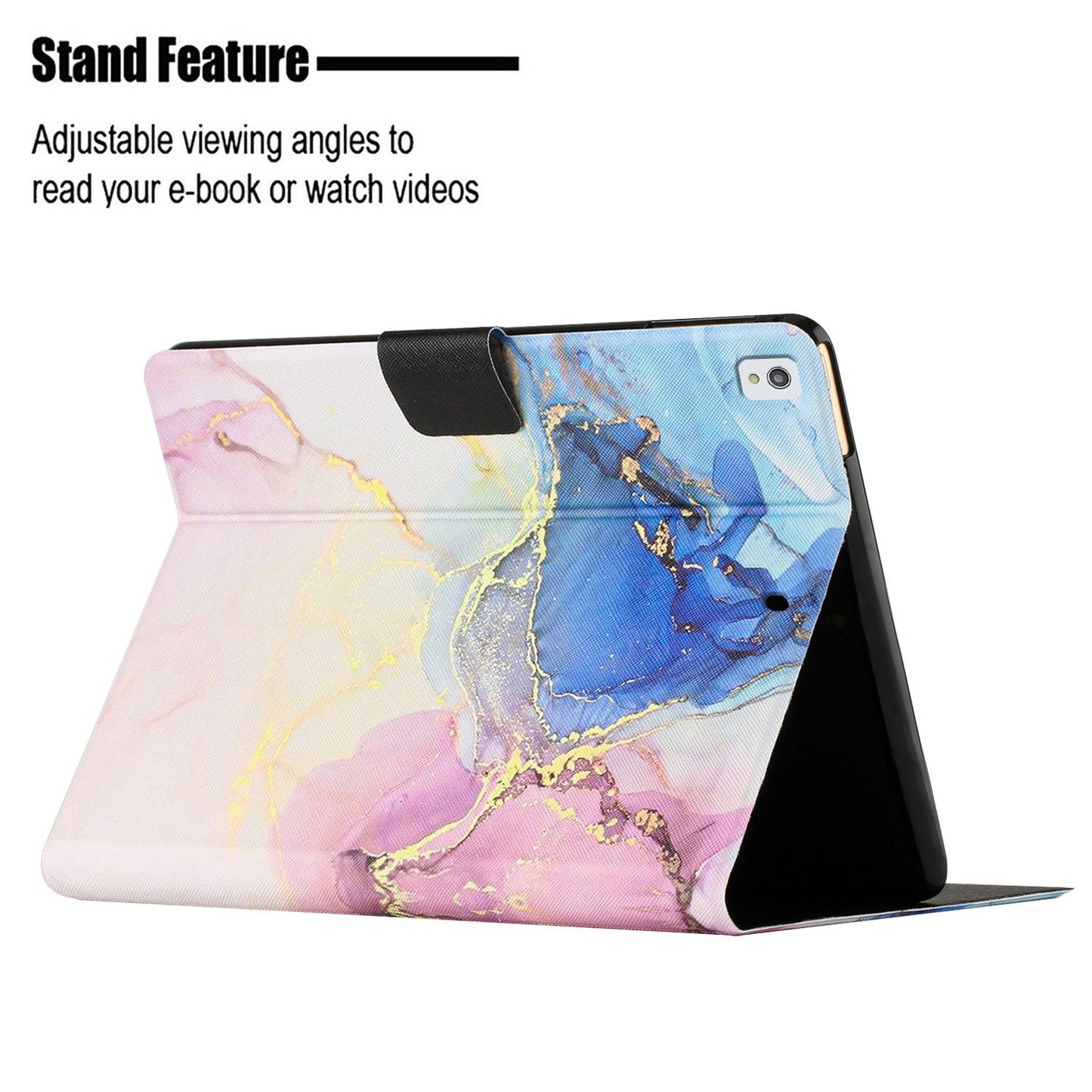 For iPad 10.2 (2021) / (2020) / iPad Air 10.5 inch (2019) Marble Pattern Printing Stand Leather Tablet Case with Card Holder and Auto Wake / Sleep