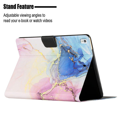 For iPad 10.2 (2021) / (2020) / iPad Air 10.5 inch (2019) Marble Pattern Printing Stand Leather Tablet Case with Card Holder and Auto Wake / Sleep