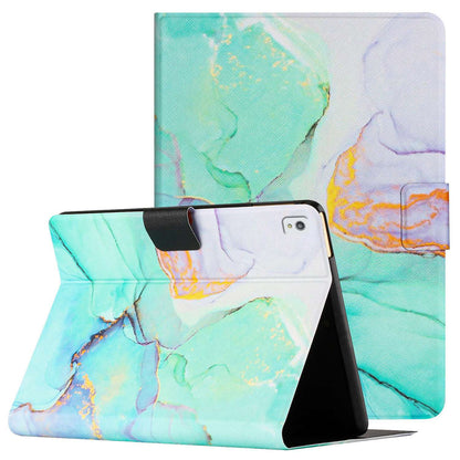 For iPad 10.2 (2021) / (2020) / iPad Air 10.5 inch (2019) Marble Pattern Printing Stand Leather Tablet Case with Card Holder and Auto Wake / Sleep