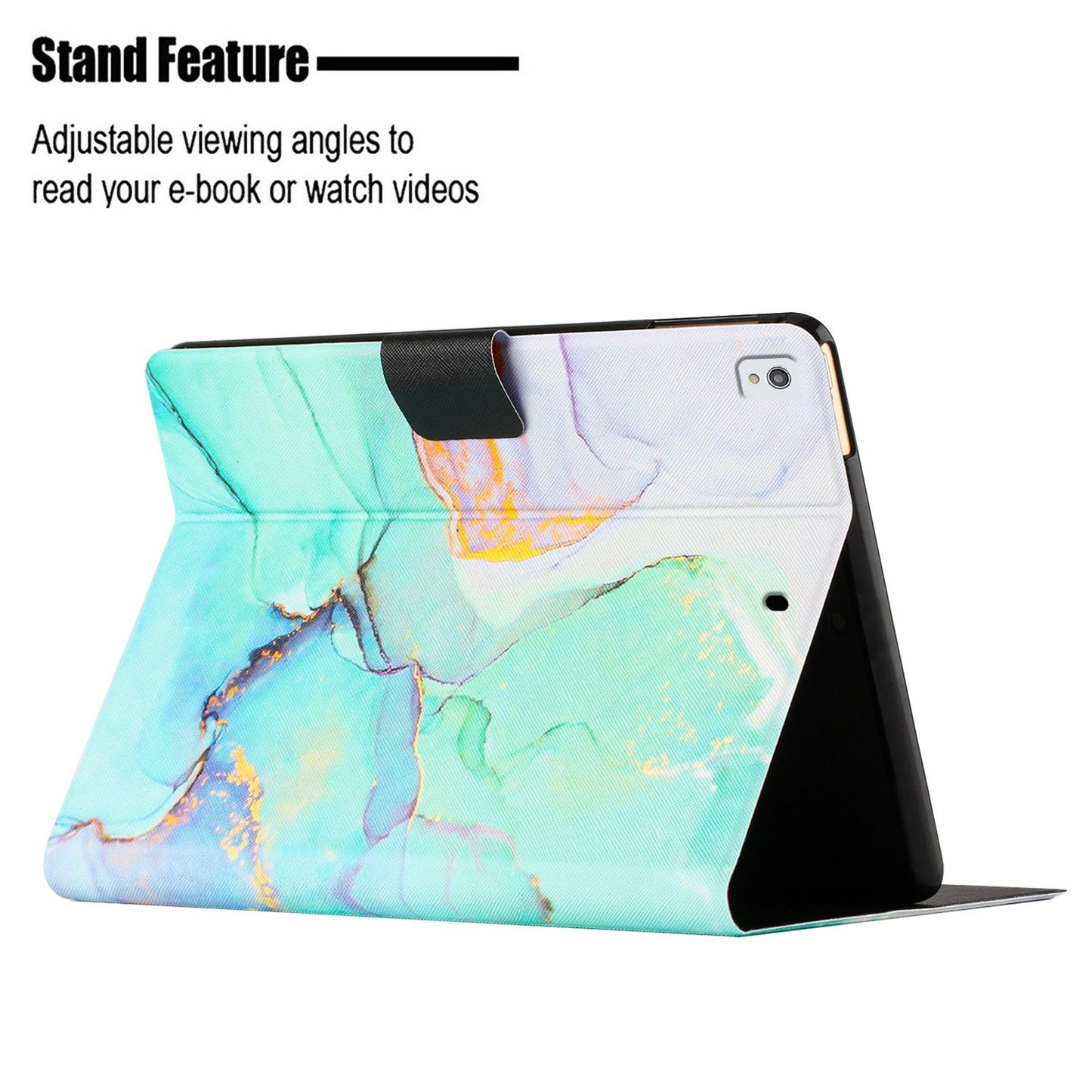 For iPad 10.2 (2021) / (2020) / iPad Air 10.5 inch (2019) Marble Pattern Printing Stand Leather Tablet Case with Card Holder and Auto Wake / Sleep