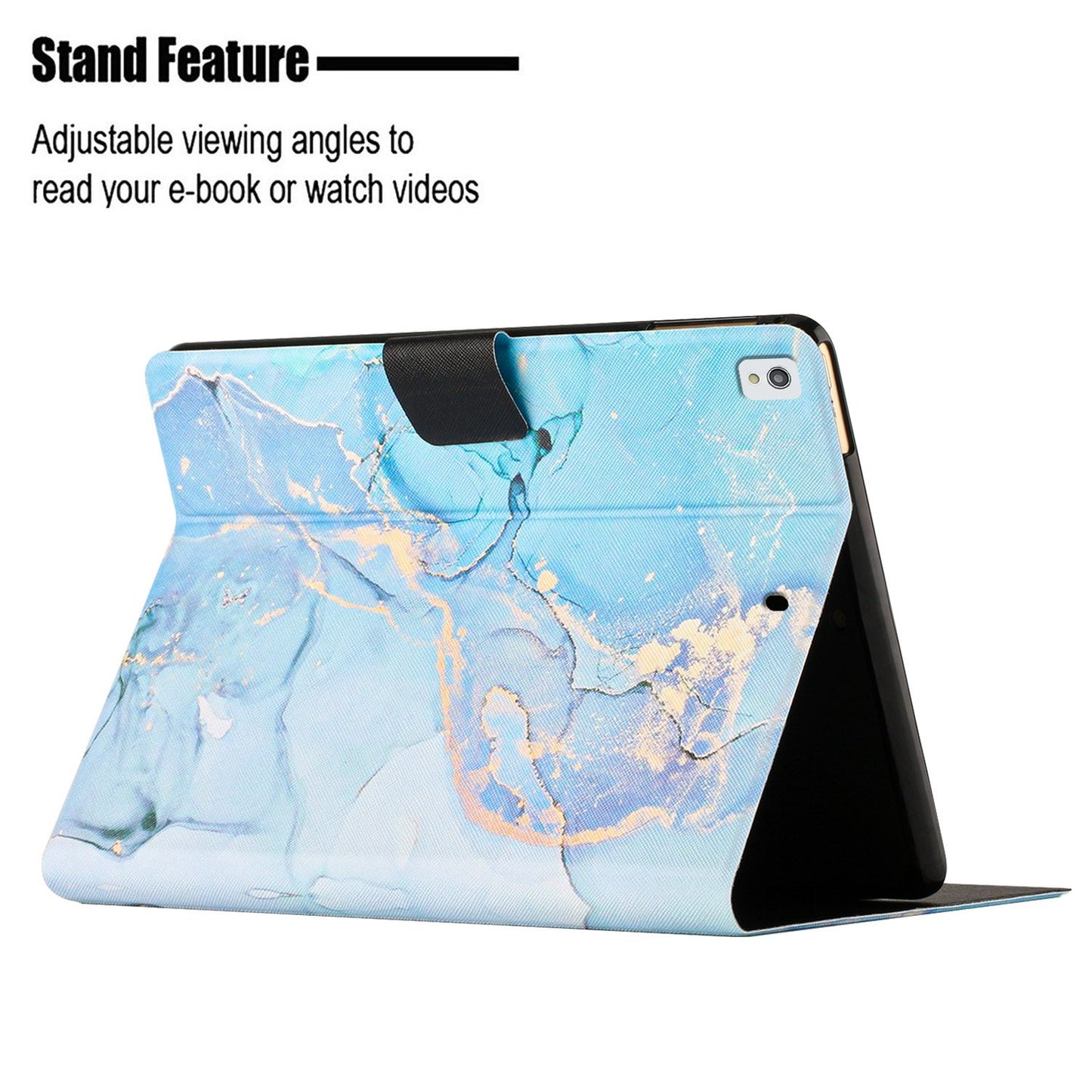 For iPad 10.2 (2021) / (2020) / iPad Air 10.5 inch (2019) Marble Pattern Printing Stand Leather Tablet Case with Card Holder and Auto Wake / Sleep