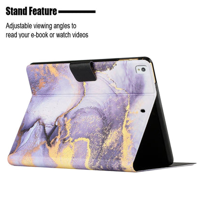 For iPad 10.2 (2021) / (2020) / iPad Air 10.5 inch (2019) Marble Pattern Printing Stand Leather Tablet Case with Card Holder and Auto Wake / Sleep