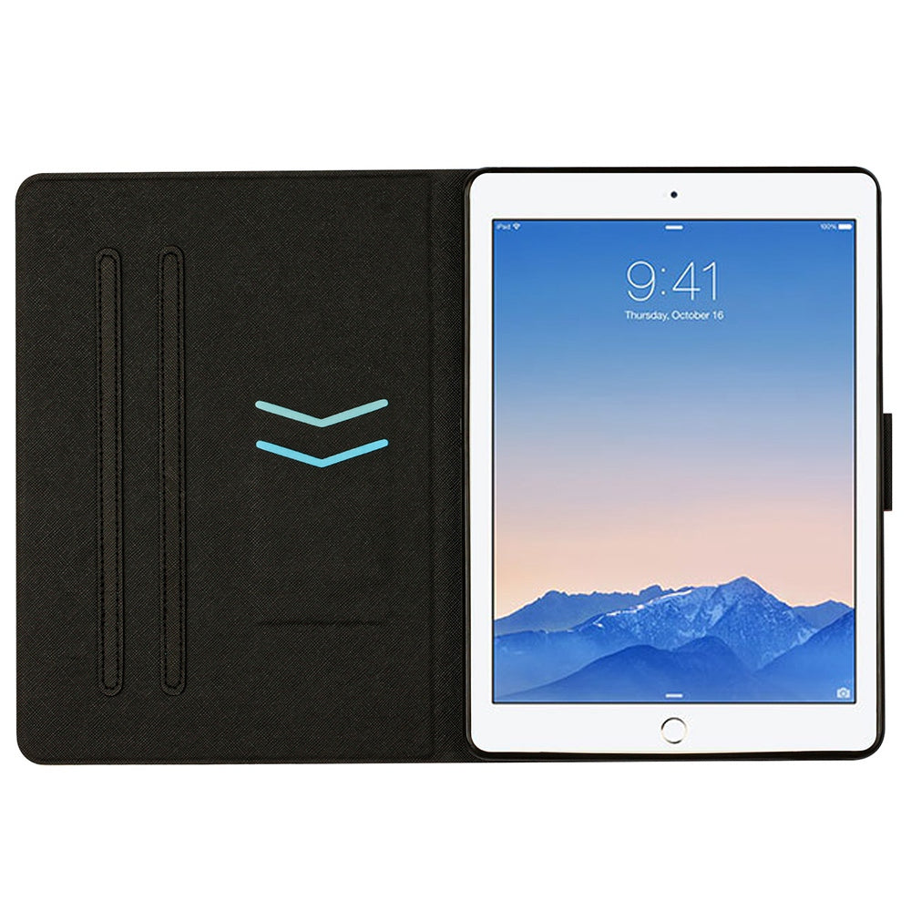 For iPad 9.7-inch (2018) / (2017) / iPad Air (2013) / Air 2 Bi-color Splicing Tablet Case PU Leather Stand Card Holder Anti-scratch Protective Shell