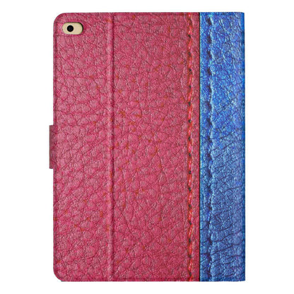 For iPad 9.7-inch (2018) / (2017) / iPad Air (2013) / Air 2 Bi-color Splicing Tablet Case PU Leather Stand Card Holder Anti-scratch Protective Shell