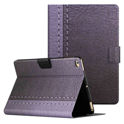For iPad 9.7-inch (2018) / (2017) / iPad Air (2013) / Air 2 Bi-color Splicing Tablet Case PU Leather Stand Card Holder Anti-scratch Protective Shell