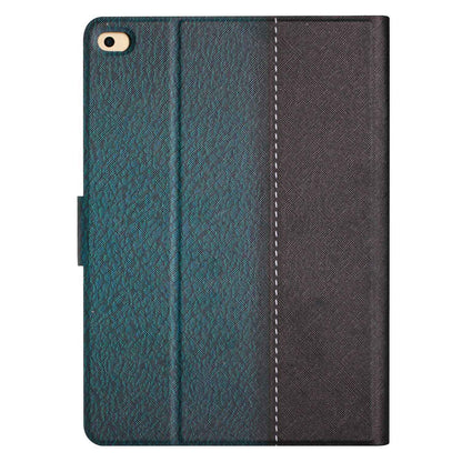 For iPad 9.7-inch (2018) / (2017) / iPad Air (2013) / Air 2 Bi-color Splicing Tablet Case PU Leather Stand Card Holder Anti-scratch Protective Shell