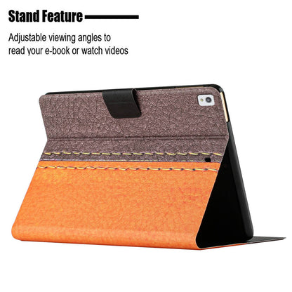 For iPad 10.2 (2021) / (2020) / iPad Air 10.5 inch (2019) Auto Wake / Sleep Tablet Case Bi-color Splicing PU Leather Stand Card Holder Cover