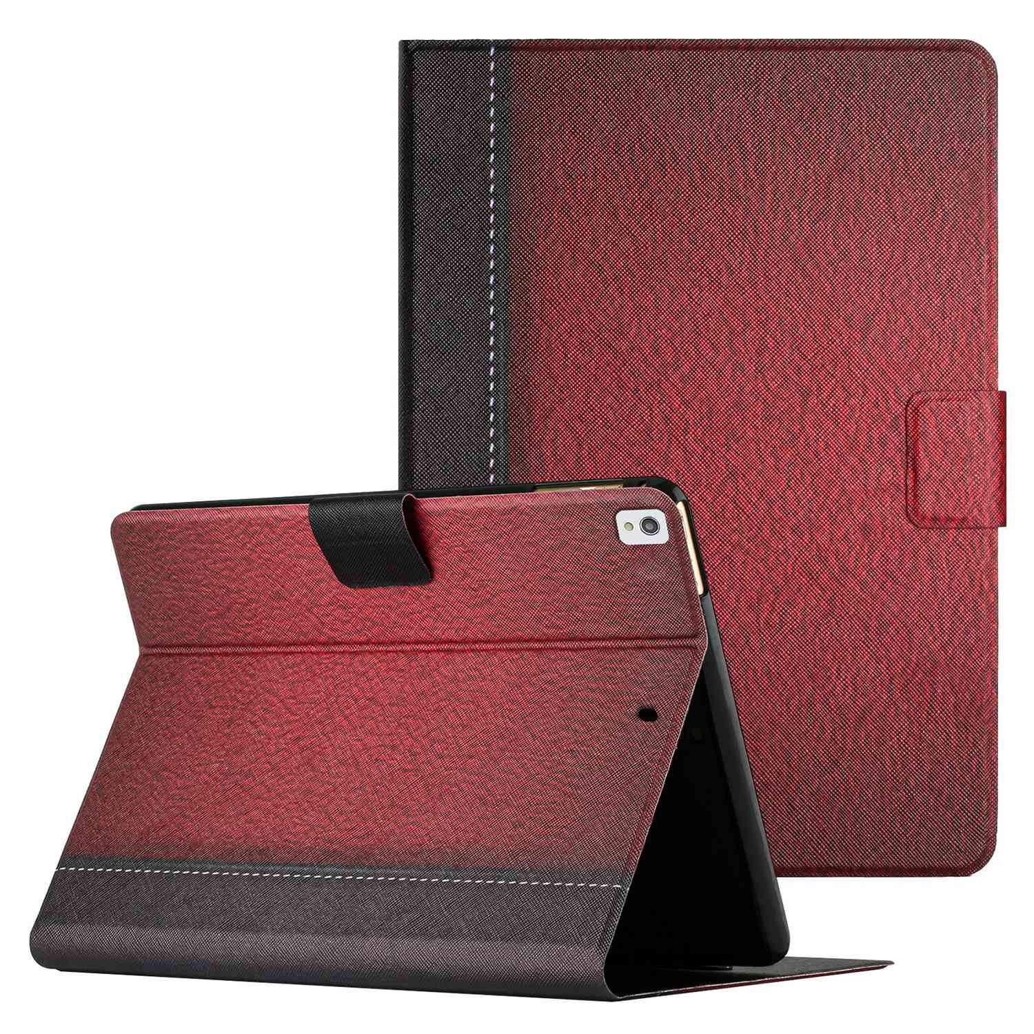 For iPad 10.2 (2021) / (2020) / iPad Air 10.5 inch (2019) Auto Wake / Sleep Tablet Case Bi-color Splicing PU Leather Stand Card Holder Cover