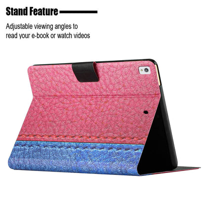For iPad 10.2 (2021) / (2020) / iPad Air 10.5 inch (2019) Auto Wake / Sleep Tablet Case Bi-color Splicing PU Leather Stand Card Holder Cover