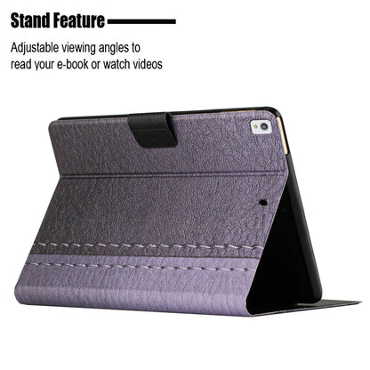 For iPad 10.2 (2021) / (2020) / iPad Air 10.5 inch (2019) Auto Wake / Sleep Tablet Case Bi-color Splicing PU Leather Stand Card Holder Cover