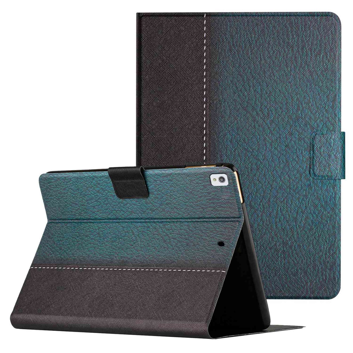 For iPad 10.2 (2021) / (2020) / iPad Air 10.5 inch (2019) Auto Wake / Sleep Tablet Case Bi-color Splicing PU Leather Stand Card Holder Cover