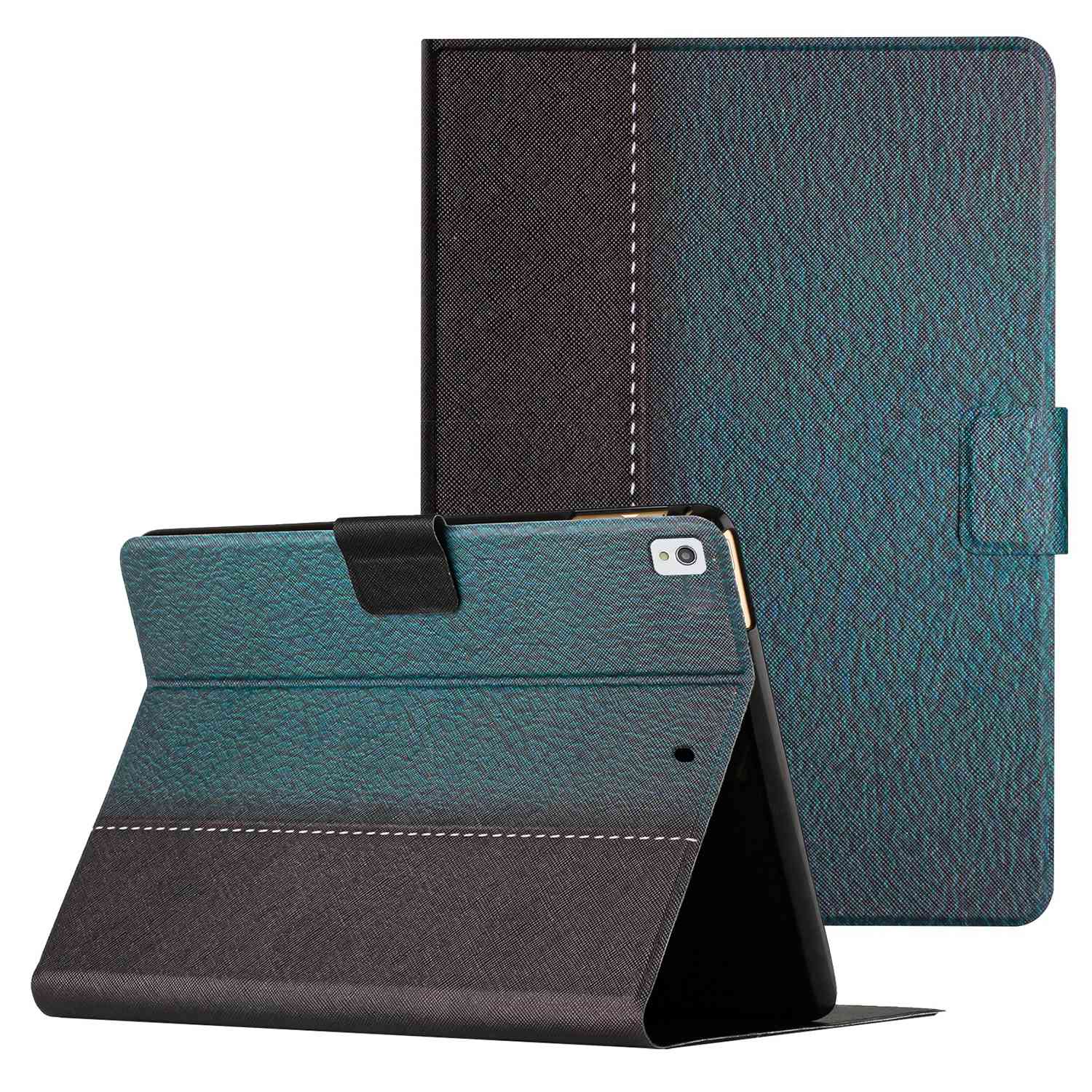 For iPad 10.2 (2021) / (2020) / iPad Air 10.5 inch (2019) Auto Wake / Sleep Tablet Case Bi-color Splicing PU Leather Stand Card Holder Cover
