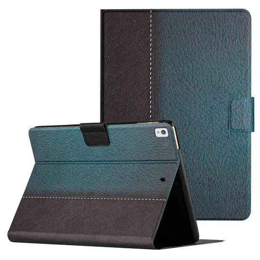For iPad 10.2 (2021) / (2020) / iPad Air 10.5 inch (2019) Auto Wake / Sleep Tablet Case Bi-color Splicing PU Leather Stand Card Holder Cover