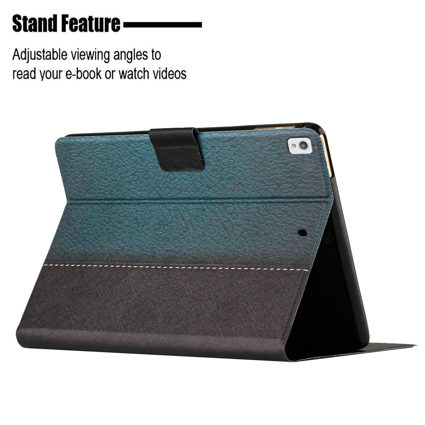 For iPad 10.2 (2021) / (2020) / iPad Air 10.5 inch (2019) Auto Wake / Sleep Tablet Case Bi-color Splicing PU Leather Stand Card Holder Cover