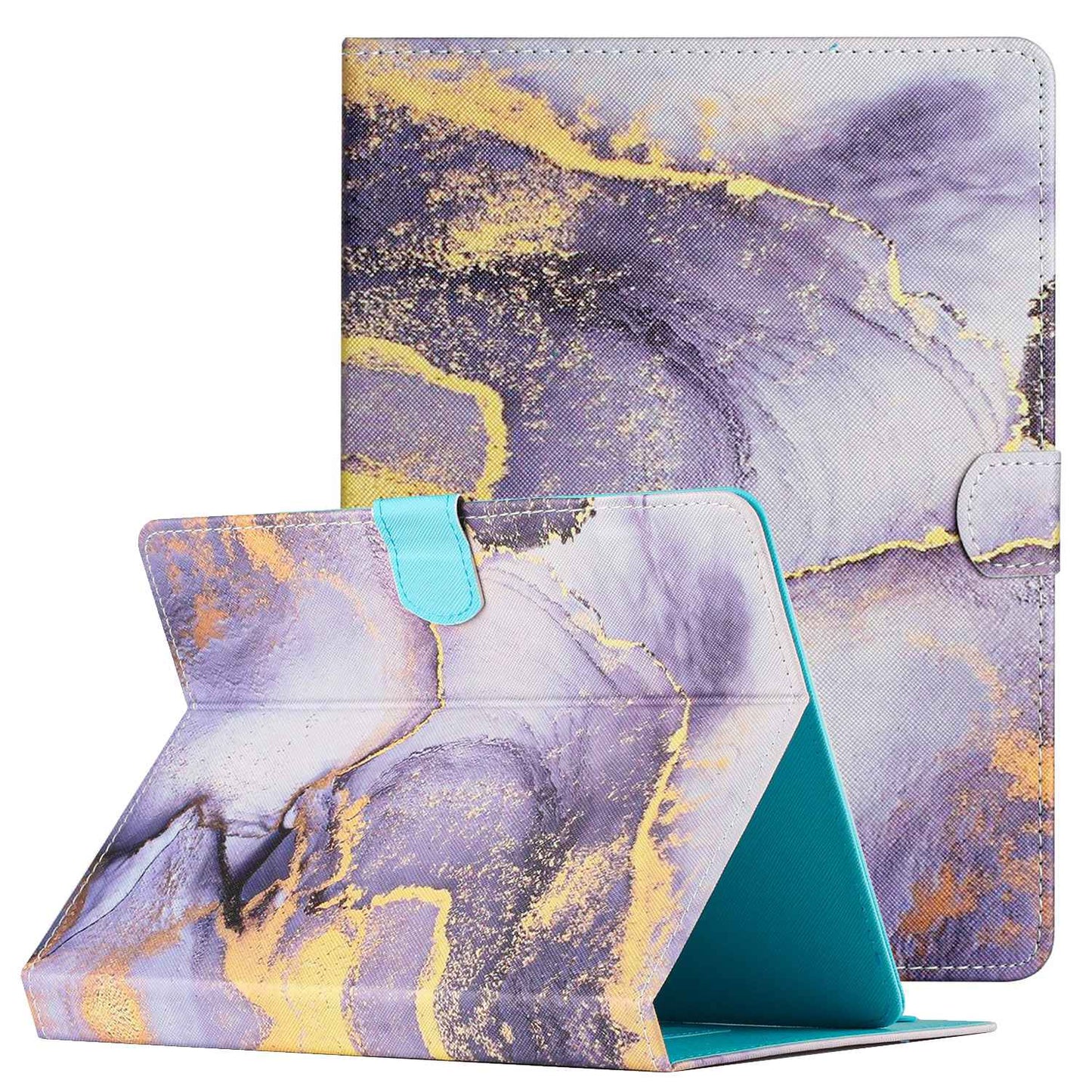 10-inch Tablet Universal PU Leather Case Stitching Marble Pattern Anti-scratch Protective Cover with Stand Card Holder