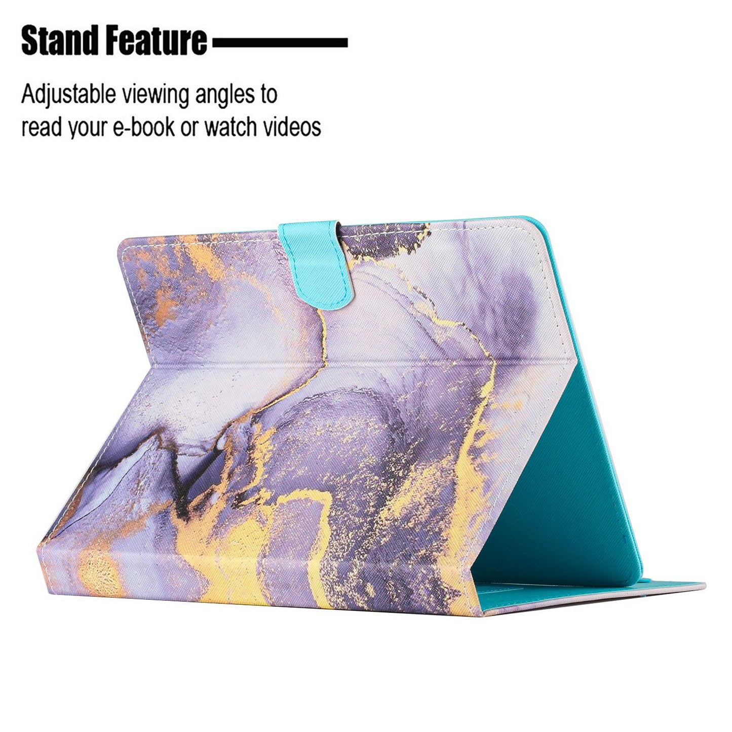 10-inch Tablet Universal PU Leather Case Stitching Marble Pattern Anti-scratch Protective Cover with Stand Card Holder