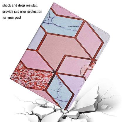 10-inch Tablet Universal PU Leather Case Stitching Marble Pattern Anti-scratch Protective Cover with Stand Card Holder