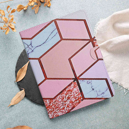 10-inch Tablet Universal PU Leather Case Stitching Marble Pattern Anti-scratch Protective Cover with Stand Card Holder