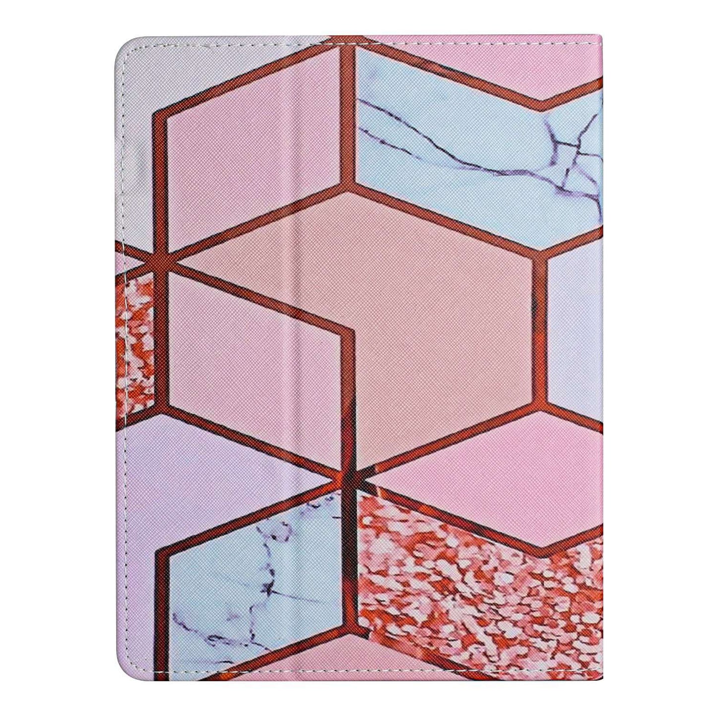 10-inch Tablet Universal PU Leather Case Stitching Marble Pattern Anti-scratch Protective Cover with Stand Card Holder