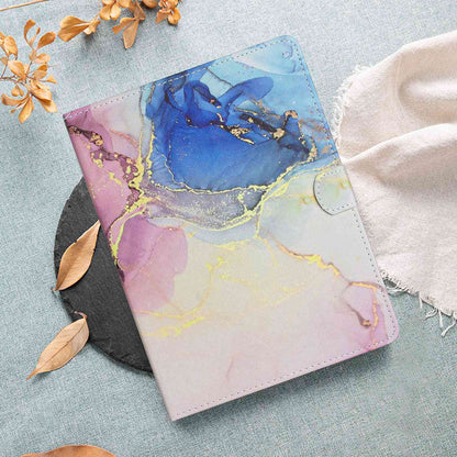 10-inch Tablet Universal PU Leather Case Stitching Marble Pattern Anti-scratch Protective Cover with Stand Card Holder
