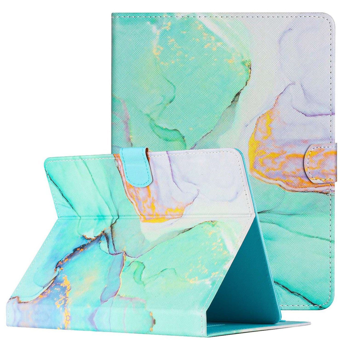 10-inch Tablet Universal PU Leather Case Stitching Marble Pattern Anti-scratch Protective Cover with Stand Card Holder