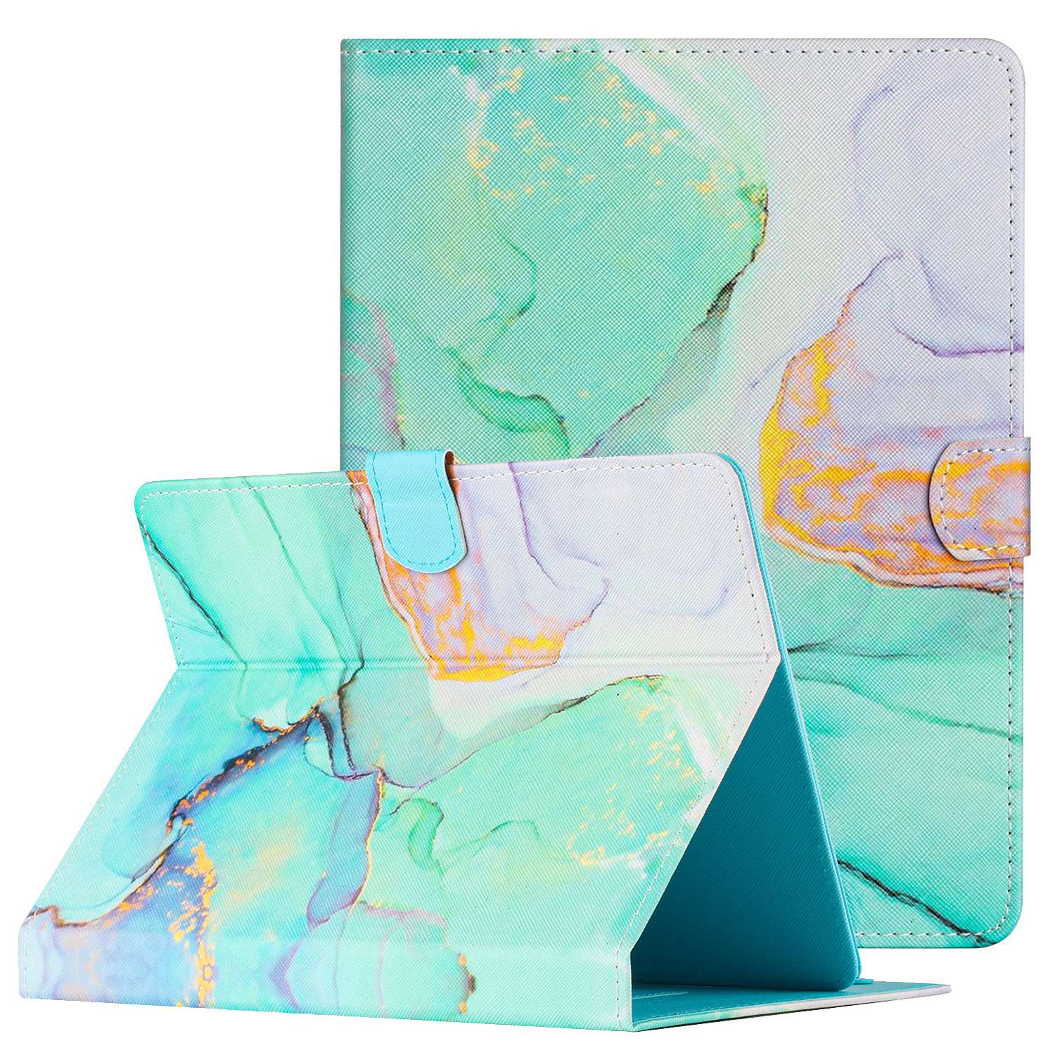 10-inch Tablet Universal PU Leather Case Stitching Marble Pattern Anti-scratch Protective Cover with Stand Card Holder