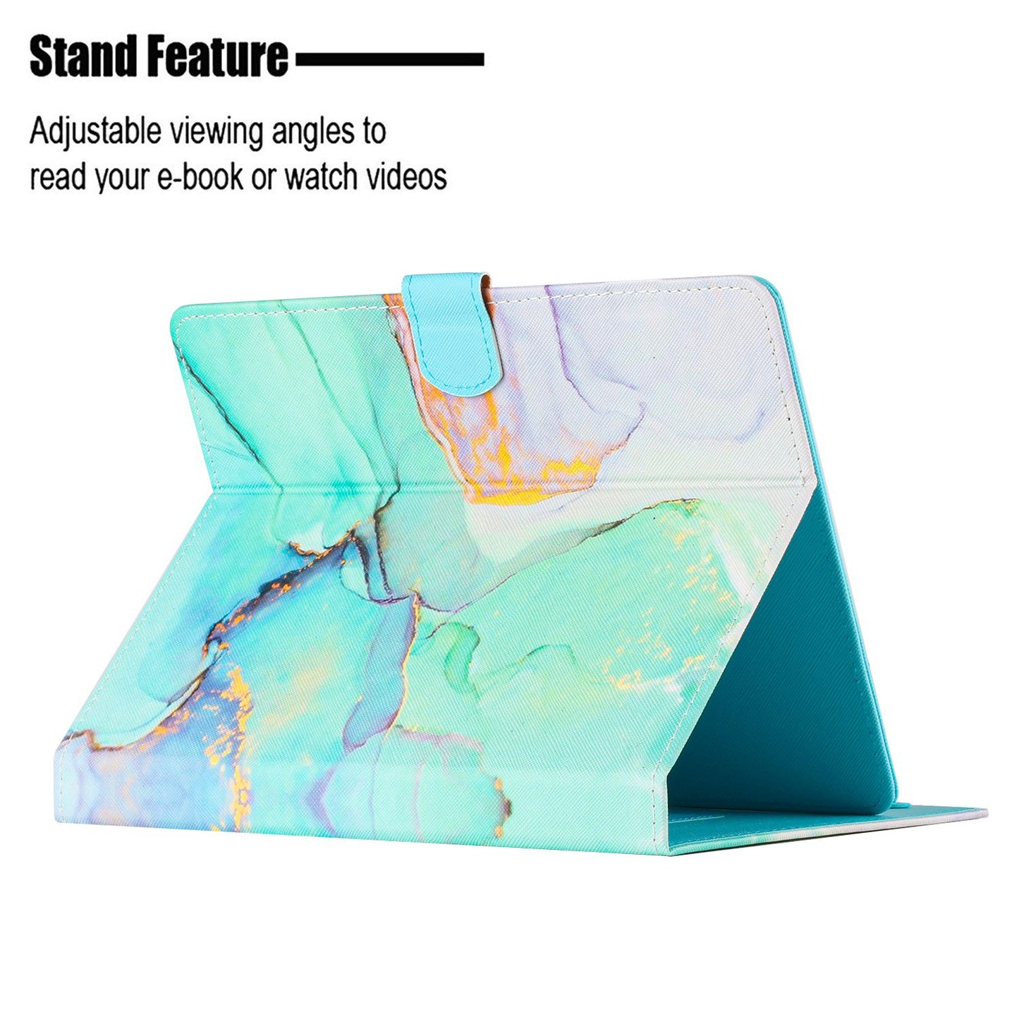 10-inch Tablet Universal PU Leather Case Stitching Marble Pattern Anti-scratch Protective Cover with Stand Card Holder