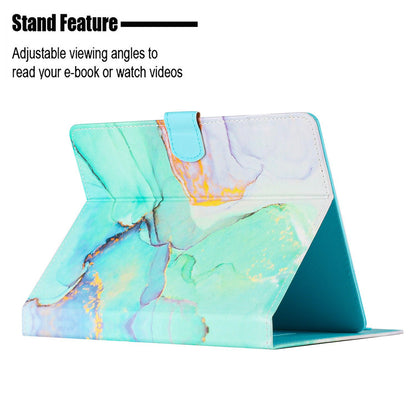 10-inch Tablet Universal PU Leather Case Stitching Marble Pattern Anti-scratch Protective Cover with Stand Card Holder