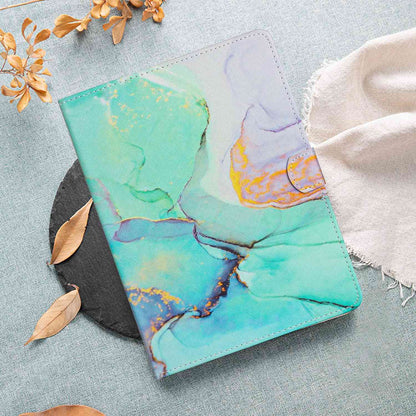 10-inch Tablet Universal PU Leather Case Stitching Marble Pattern Anti-scratch Protective Cover with Stand Card Holder