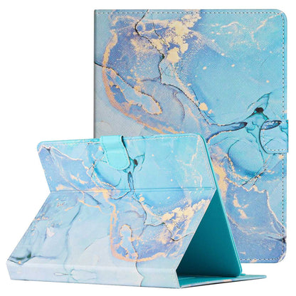 10-inch Tablet Universal PU Leather Case Stitching Marble Pattern Anti-scratch Protective Cover with Stand Card Holder